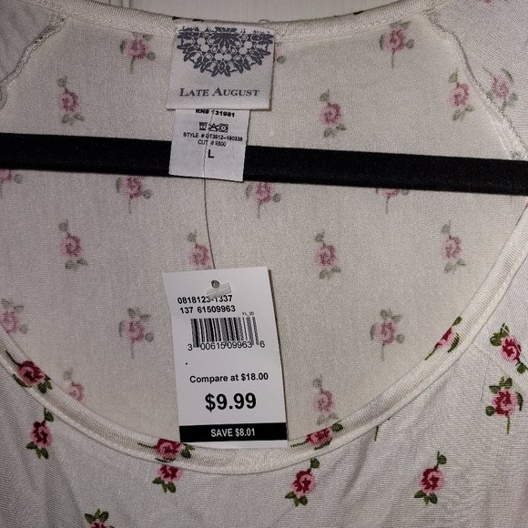 NWT Laye August womens cold shoulder floral top size L - Picture 3 of 4